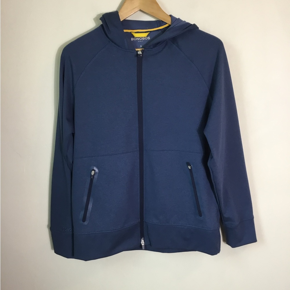 Bonobos Golf The Element Full Zip Blue Hoodie